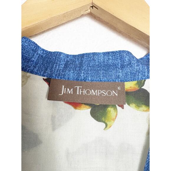 NWT Jim Thompson Button Down Tunic Size 6 Butterfly Print Cotton Lightweight - Picture 4 of 12